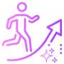 Person running with arrow pointing up icon