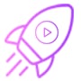 video editing rocket shooting up icon